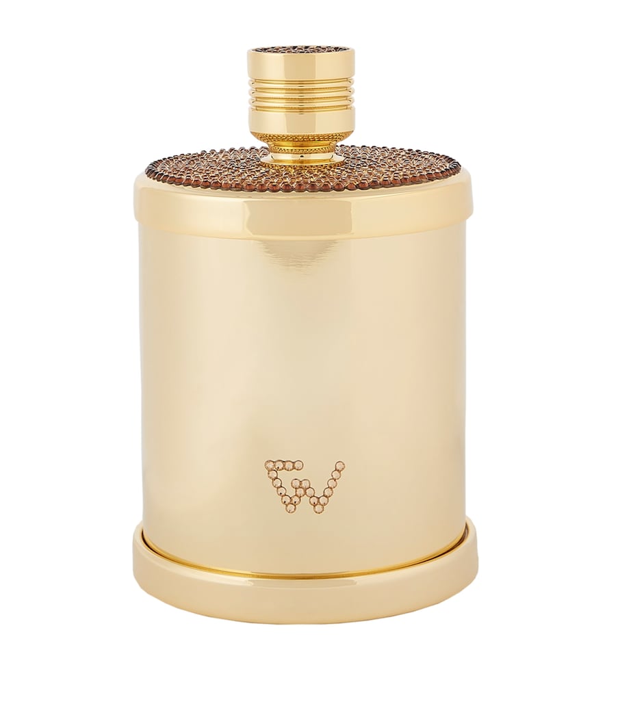 ZODIAC cylinder Swarovski crystal gold-plated cotton bud jar (British brand)