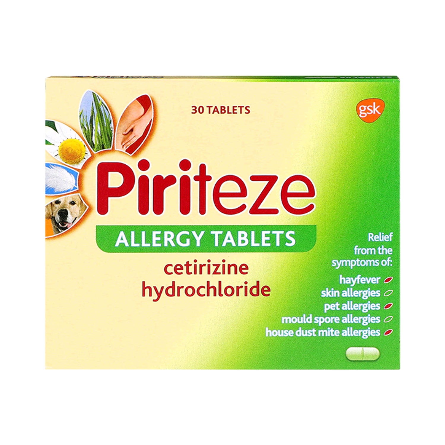 Piriteze allergy relief tablets 30 tablets, UK version