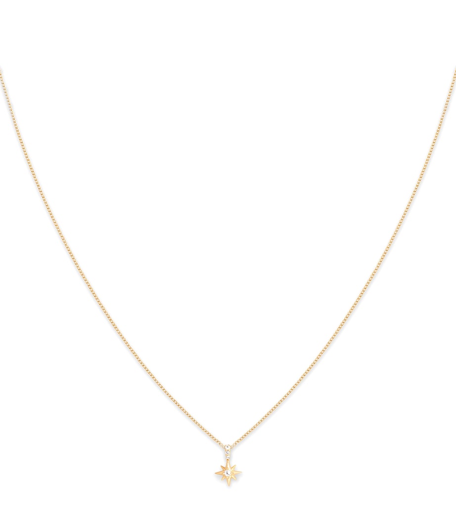 Astrid & Miyu star necklace yellow gold white topaz - British product