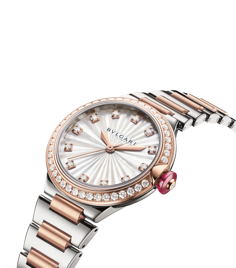 Bvlgari Lvcea watch rose gold diamond 33mm, UK version