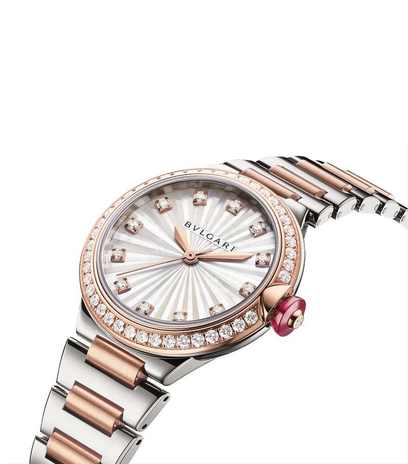 Bvlgari Lvcea watch rose gold diamond 33mm, UK version