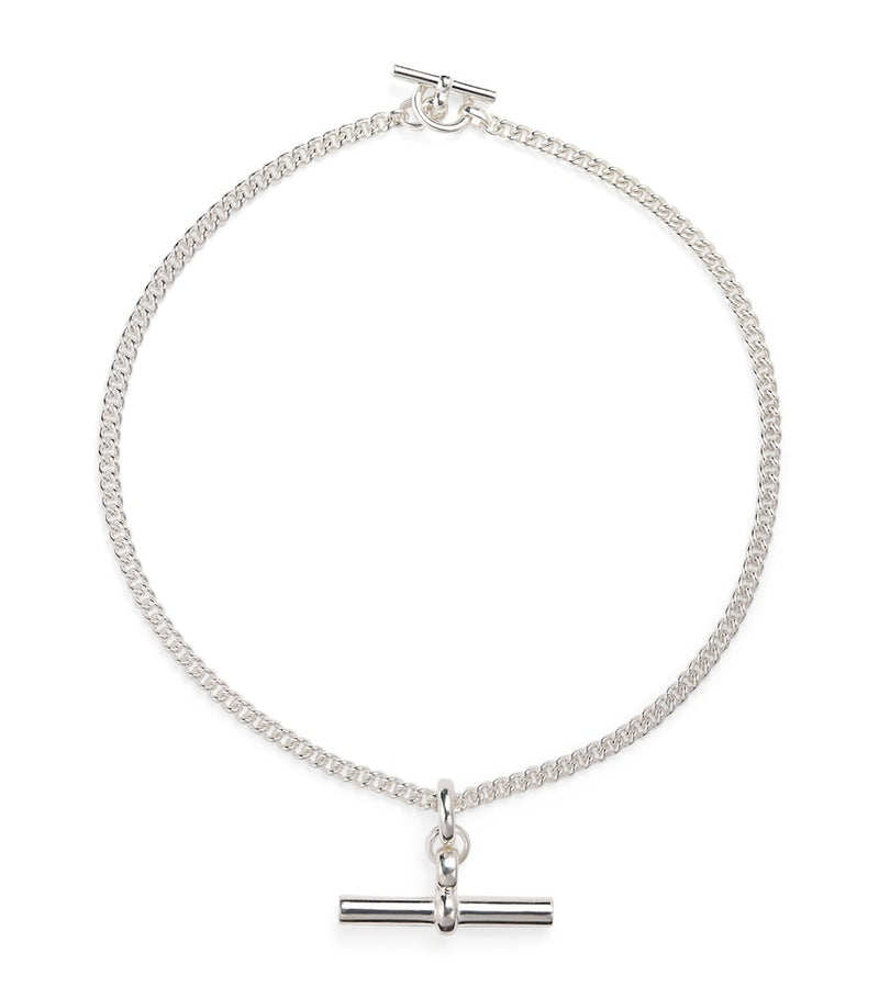 Tilly Sveaas sterling silver T-bar curb-link necklace, UK version