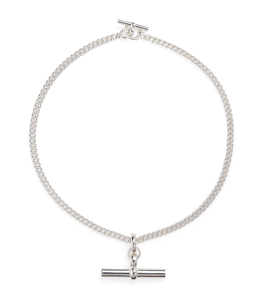 Tilly Sveaas sterling silver T-bar curb-link necklace, UK version