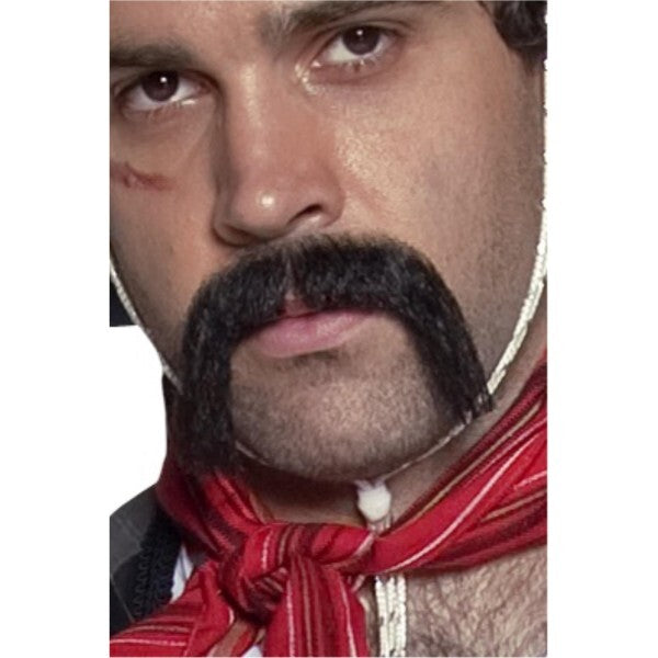 Smiffys authentic western Mexican handlebar moustache (British brand)