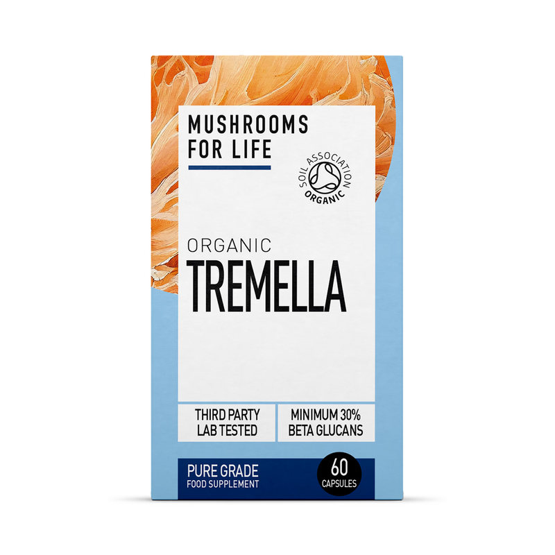 Mushrooms For Life organic tremella capsules pure grade extract 60 caps (British brand)