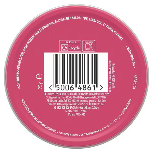 Vaseline Rosy Lips lip balm 20g (British brand)