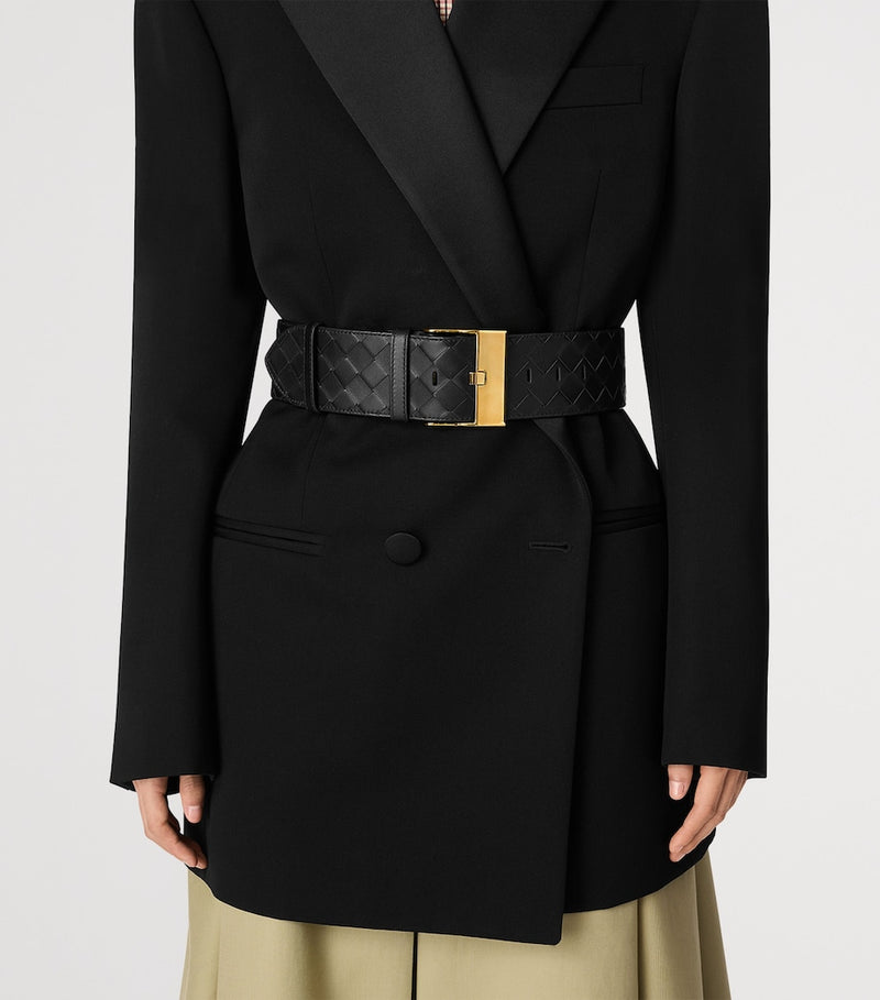 Bottega Veneta large calfskin Intrecciato watch belt, imported from the UK