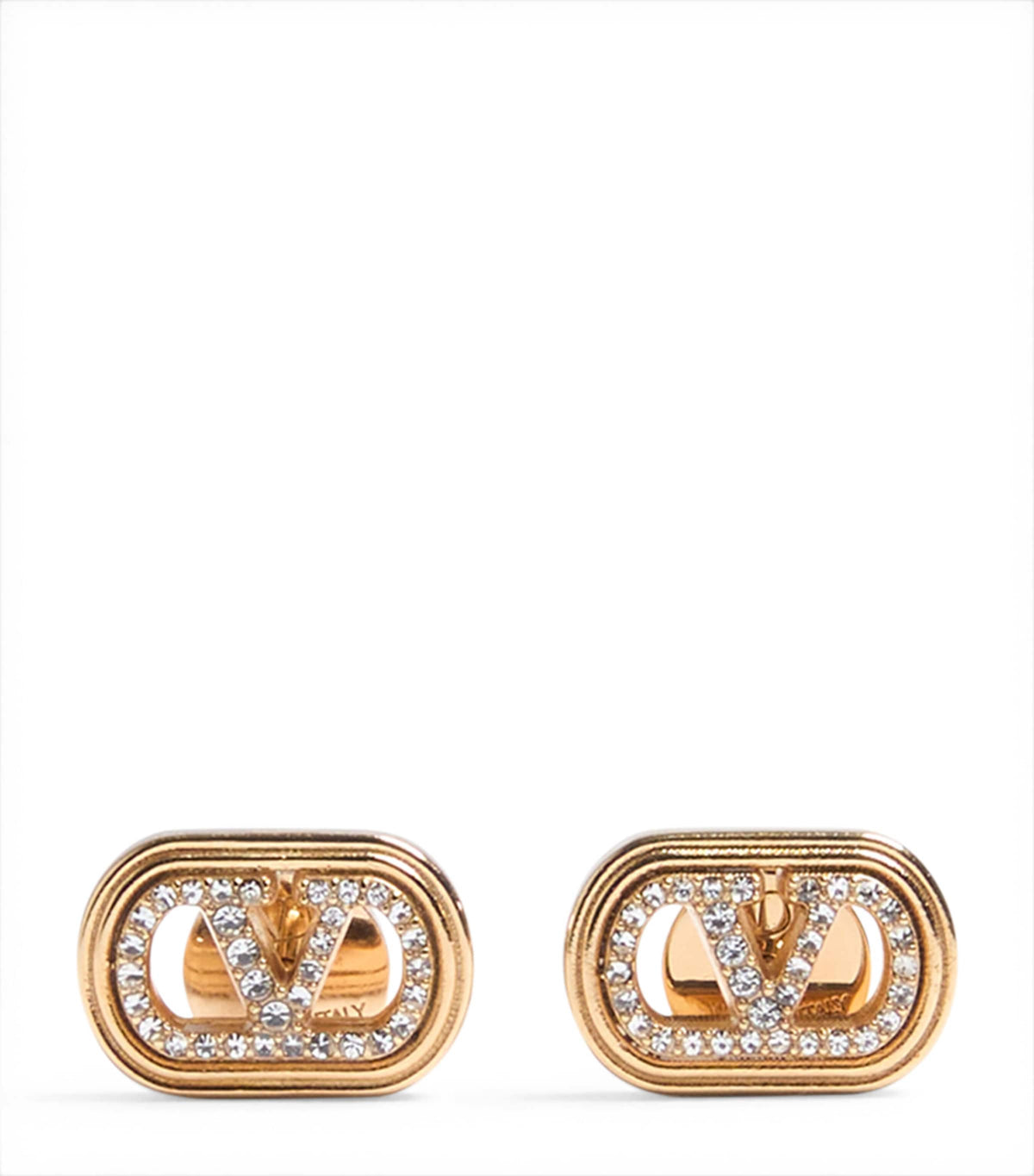 Crystal Ovalette Logo Earrings