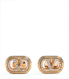 Crystal Ovalette Logo Earrings