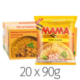 Mama Oriental instant noodles pork flavour 20x90g, imported from the UK