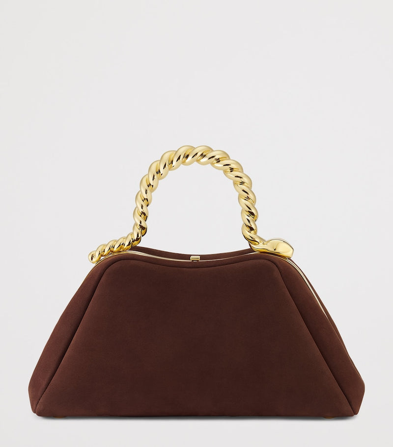 Bvlgari small nubuck leather Serpentine top-handle bag, imported from the UK