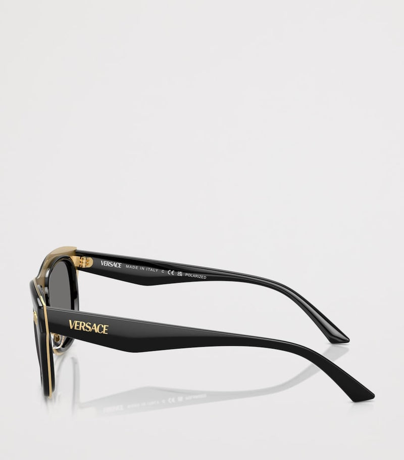 Lunettes de soleil Versace Square Medusa monture en métal doré, version UK