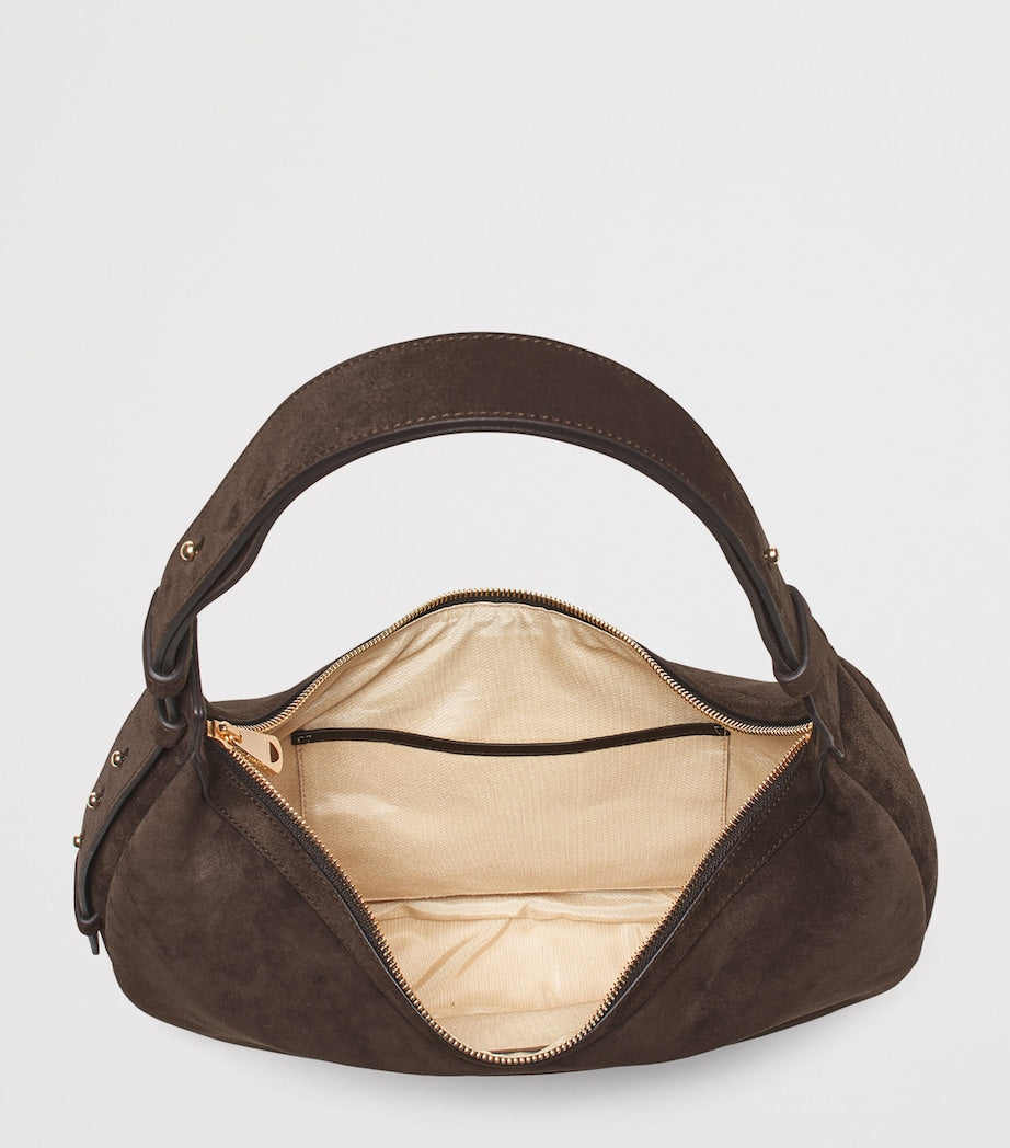 Aspinal of London suede Hudson Crescent cross-body bag, UK version