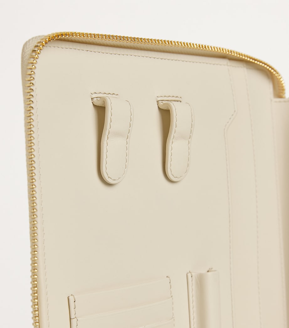 Harrods leather writing folder with A5 notebook and compartments, UK version