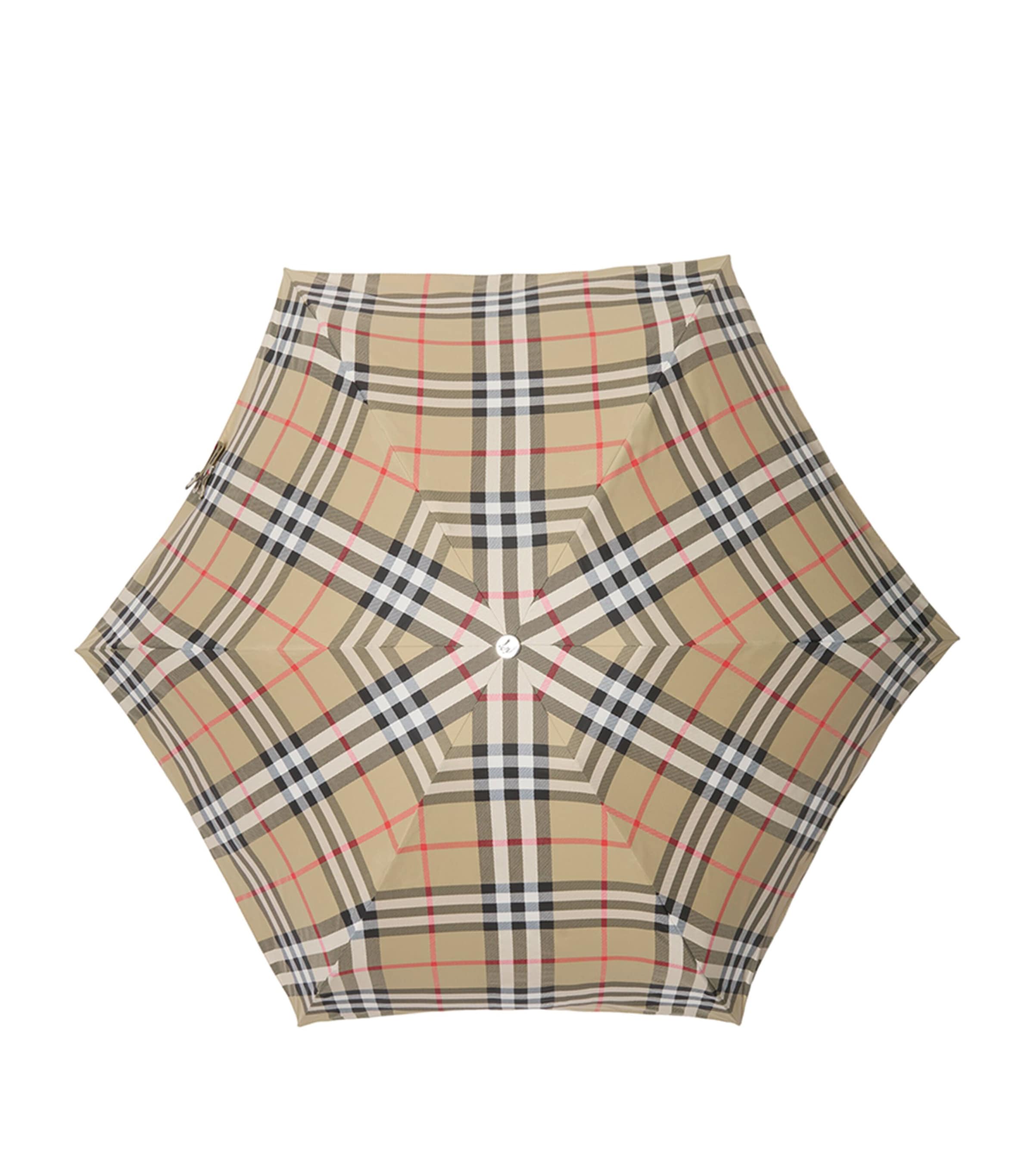 Burberry maple wood nylon check folding umbrella - British product