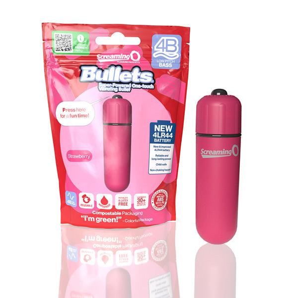 Screaming O 4B Bullet vibrator in Strawberry, imported from the UK