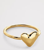 Monica Vinader gold vermeil heart ring (British brand)