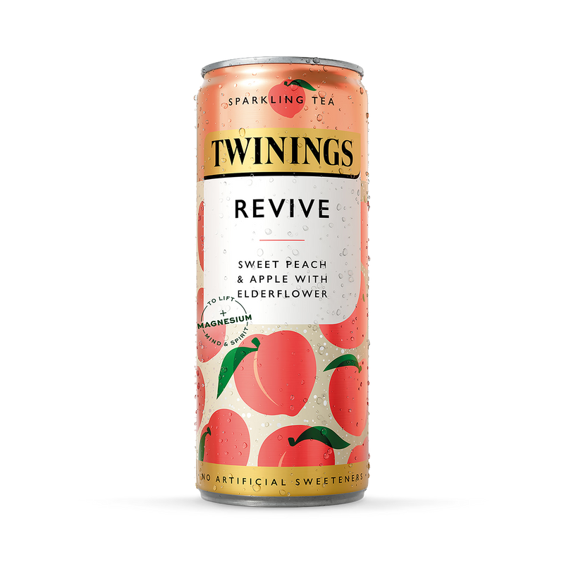 Twinings Sparkling Revive peach and apple with elderflower drink 250ml, UK version