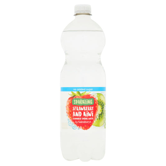 Sainsbury's Sparkling Flavoured Water, Strawberry & Kiwi 1L Flavoured & vitamin water Sainsburys   