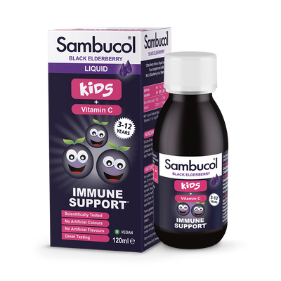 Holland & Barrett Sambucol Black Elderberry Liquid For Kids Immunity Supplement 120ml- Buy online at McGrocer