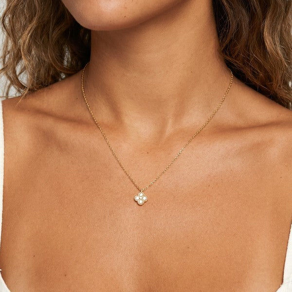 MUCHV sterling silver clover necklace 45cm (British brand)