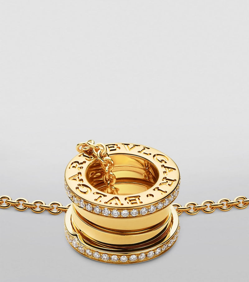 Bvlgari B.zero1 pendant necklace yellow gold diamonds - British product
