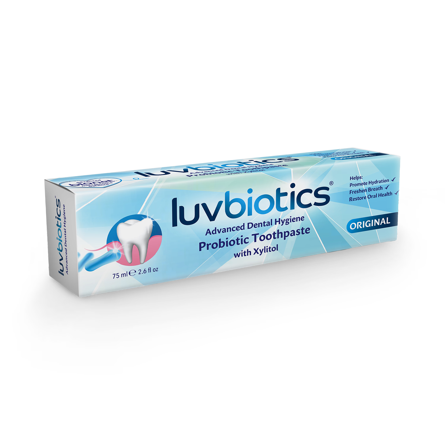 Luvbiotics probiotic toothpaste, imported from the UK