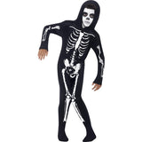 Smiffys skeleton costume child black hooded all-in-one (British brand)