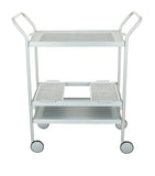 Kaymet aluminium serving trolley with two tiers and wheels, UK version