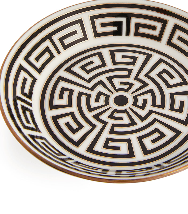 GINORI 1735 porcelain Labirinto Nero tea saucer 13.5cm, UK version