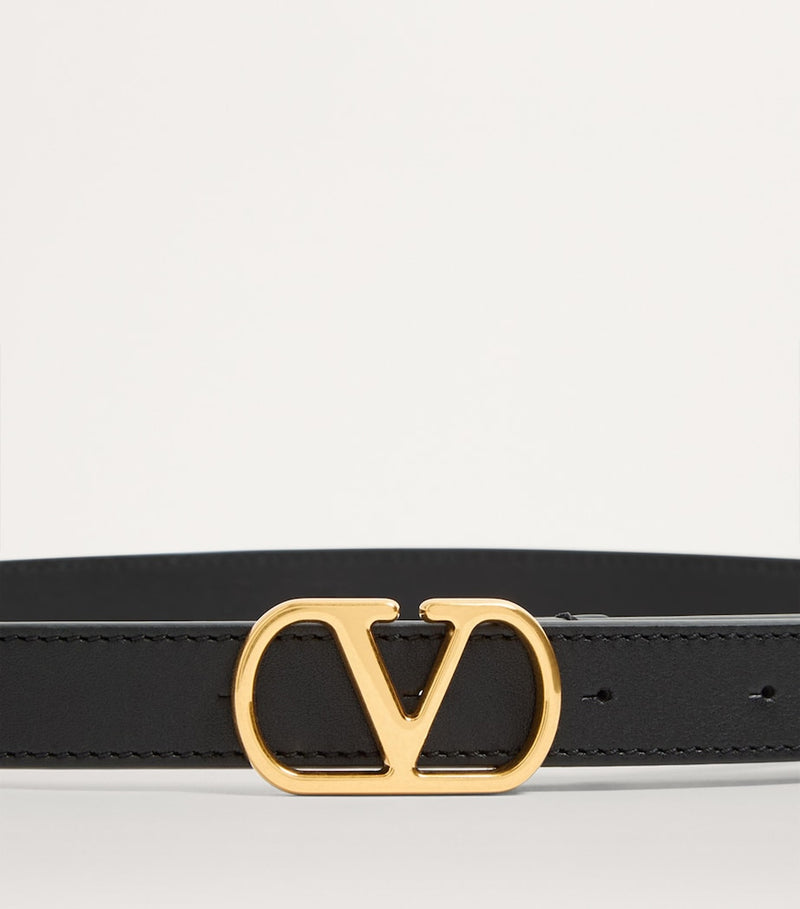 Valentino Garavani VLogo Signature Leather Belt, imported from the UK