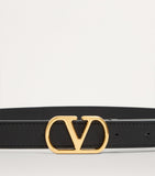 Valentino Garavani VLogo Signature Leather Belt, imported from the UK