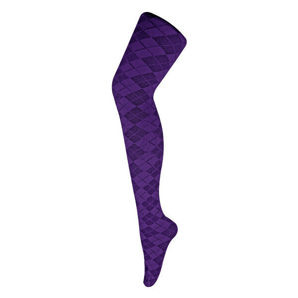 Sock Snob Ladies 80 Denier Opaque Patterned Tights 8-14 UK GOODS Superdrug Argyle Imperial Purple  