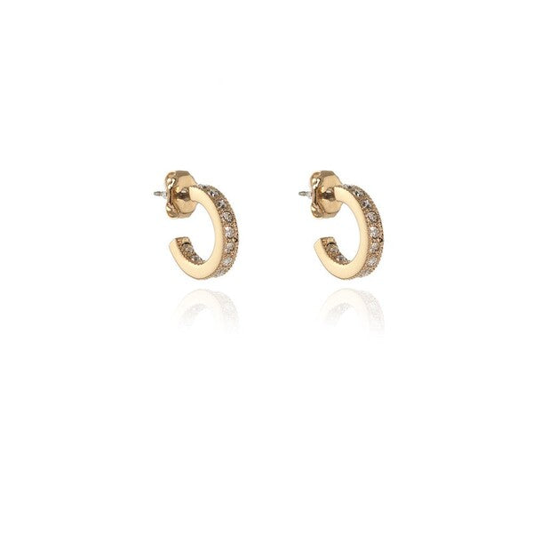 Cachet Saga gold-plated hoop earrings 12mm - British product