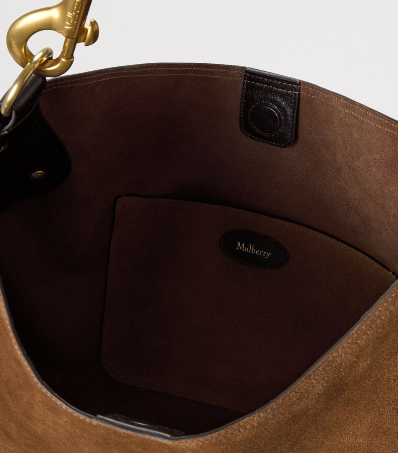 Mulberry suede Hackney shoulder bag, imported from the UK