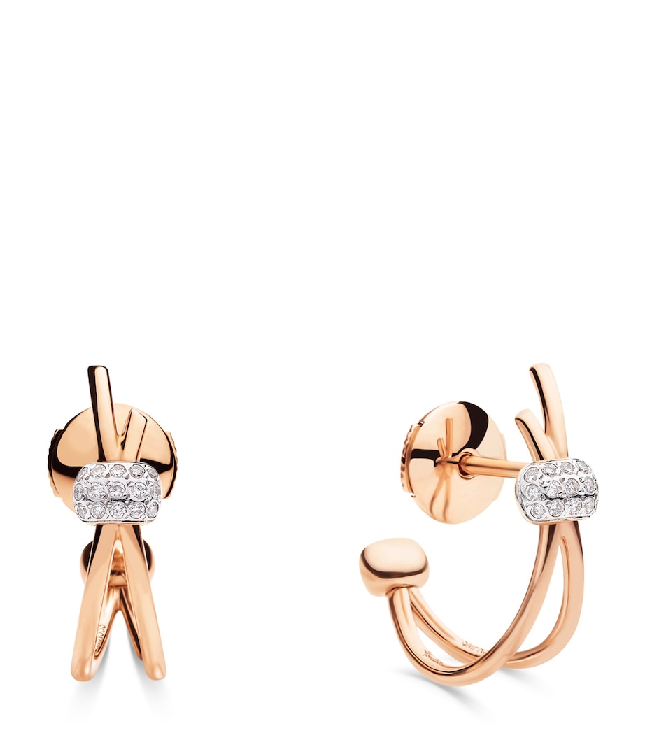 Pomellato Together rose gold diamond hoop earrings (British brand)