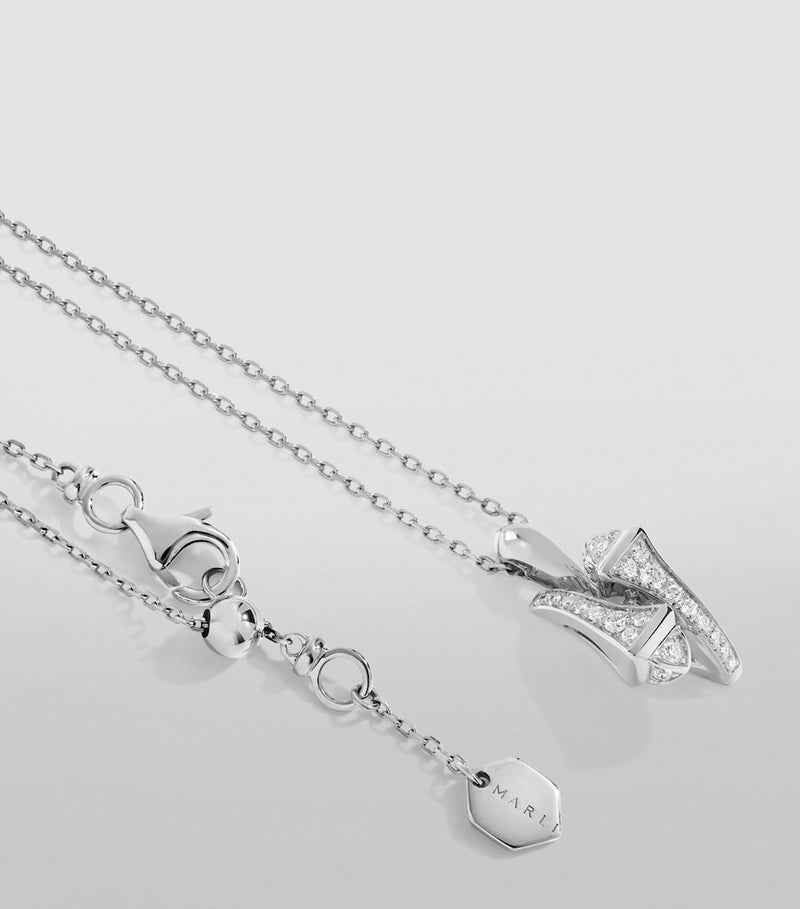 MARLI New York Cleo necklace in white gold with diamonds (British brand)