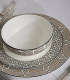 Geometric Print Bone China Breakfast Bowl 15cm