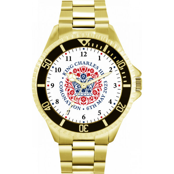 Toff London White Mens King Charles Coronation Watch, UK version