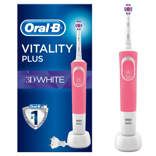 Oral-B Vitality Plus 3D White Pink Electric Toothbrush electric & battery toothbrushes Sainsburys   