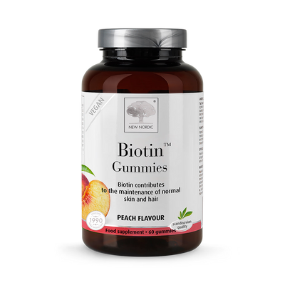 Holland & Barrett New Nordic Biotin 60 Peach Flavour Gummies- Buy online at McGrocer