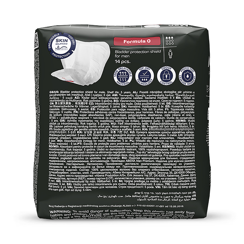 Abena Man Formula 0 Incontinence Pads 300ml Pack of 14 - British product