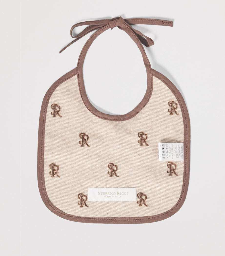Stefano Ricci cotton kids bib with teddy bear logo (British brand)