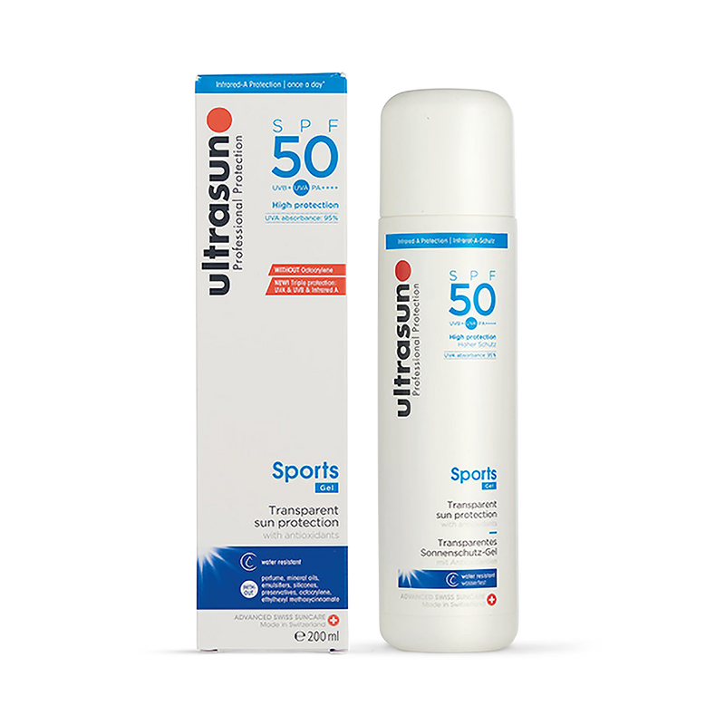 Ultrasun sports sunscreen gel SPF 50 200ml, imported from the UK