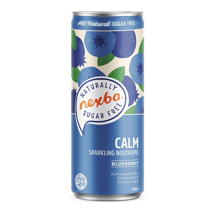 Nexba Calm Blueberry Sparkling Nootropics 330ml Ready to Drink Holland&Barrett   