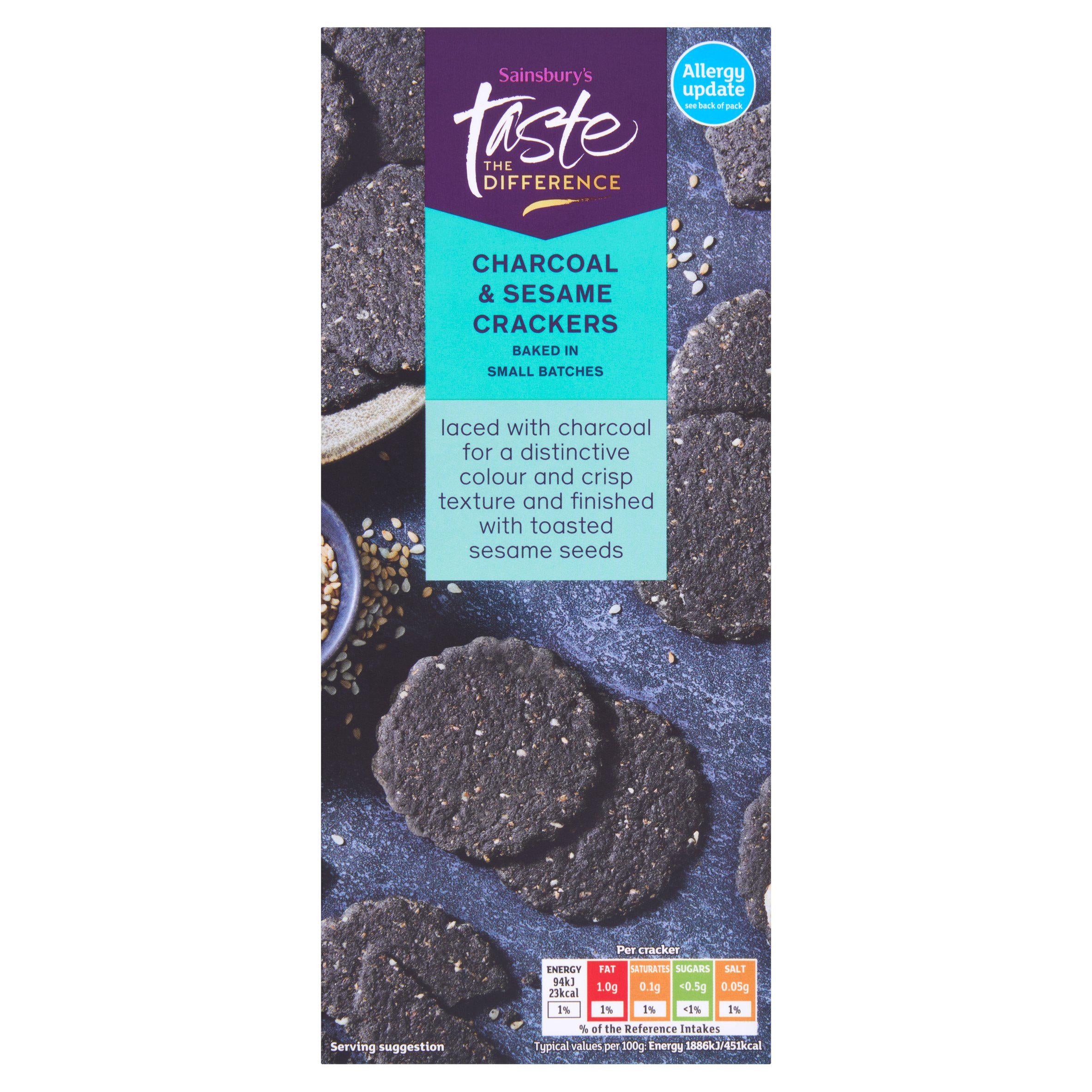 Sainsbury's Charcoal Crackers, Taste the Difference 130g GOODS Sainsburys   