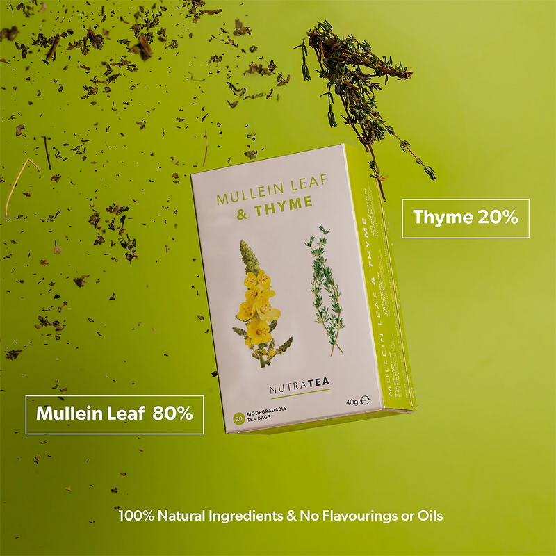 Mullein Leaf & Thyme Herbal Tea 20 tea bags, imported from the UK