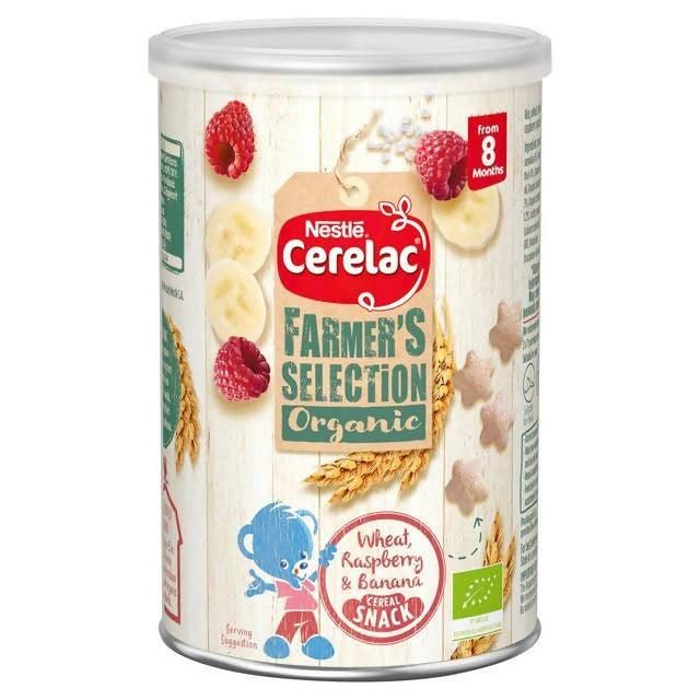 Cerelac Farmer's Selection Organic Wheat, Raspberry &amp;amp; Banana Cereal Snack from 8 Months 35g