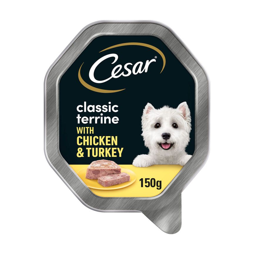 Cesar Classic Terrine Dog Food Tray Chicken &amp;amp; Turkey in Loaf