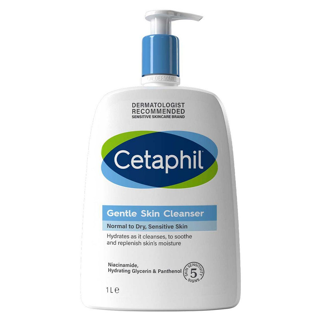 Cetaphil Gentle Skin Cleanser, Face & Body Wash for Normal to Dry Sensitive Skin 1L Family Size